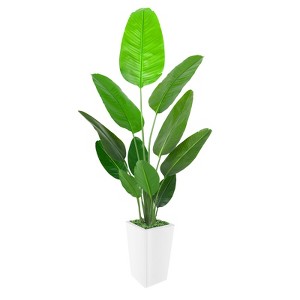 Artificial Tree in Pot with Realistic Leaves & Natural Wood Trunk 5FT/6FT/7FT/8FT - 1 of 4