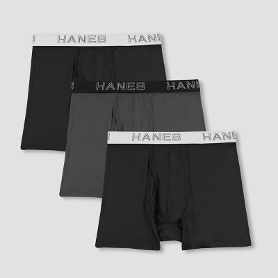 Hanes Premium Black Label Men's Trunks 3pk - Black/gray Xl : Target