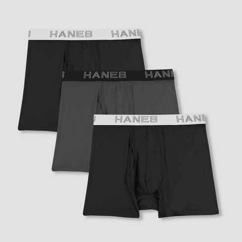 Hanes Premium Black Label Men s Trunks 3pk Black gray S Target