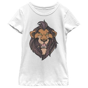 Girl's Lion King Scar Decorative Mane T-Shirt - 1 of 4