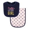 Hudson Baby Infant Girls Cotton Terry Bib and Burp Cloth Set, Daddys Little Girl, One Size - 3 of 4