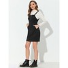 INSPIRE CHIC Women's Faux Suede Zipper Front Elegant Pinafore Overall Mini Dress - 2 of 4