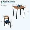 3-Piece Retro Brown Dining Set | Rectangular Table + 2 Upholstered Benches (Seats 4) | Chamfered Metal Frame for Small Kitchens/Apartments - 4 of 4