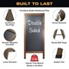 Excello Global Products Extra Large Sandwich Board Chalkboard Sign: 59"x27" Double Sided, Standing Sign A-Frame (Brown) - 2 of 4