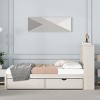 Twin Bed Frame with USB Charging Headboard, Wood Storage Drawers, No Box Spring Needed - Baofuwish - 3 of 4