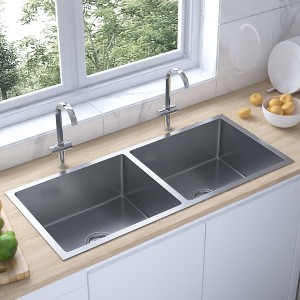 vidaXL Handmade Kitchen Sink Stainless Steel - 1 of 4
