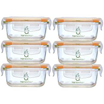 Sage Spoonfuls 6pk Durable Leakproof Glass Baby Food Storage Containers - Clear - 4oz
