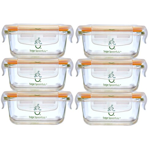 12-Pack of Glass Baby Food Containers 4oz/8oz - Sage Spoonfuls