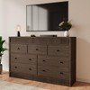 Fluted 7-Drawer Dresser, 54" Wide Wooden Chest - Multi-Room Storage Organizer for Living Room, Hallway & Entryway - 3 of 4
