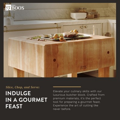 Maple Wood Butcher Block Table with Open Base