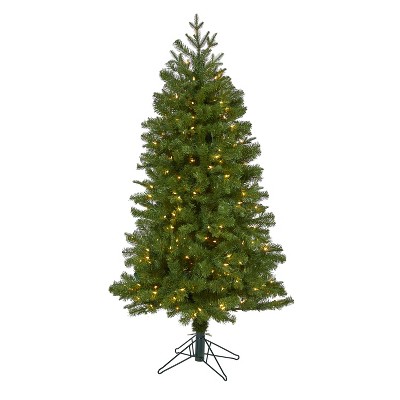 5ft. Spruce Artificial Christmas Tree with 200 Warm White Lights and 461 Bendable Branches – Perfect Small-Space Tree