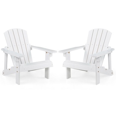 Costway Kid's Adirondack Chair Patio Wood High Backrest Arm Rest 110 LBS Capacity