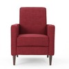 Upholstered Mid-Century Modern Recliner with Thicker Seat Cushion and Wooden Legs - 2 of 4