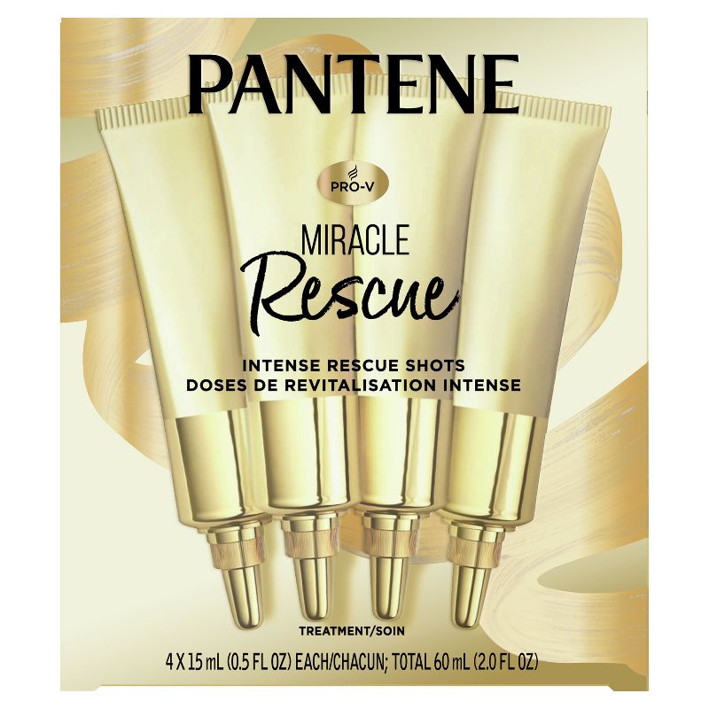 Pantene 4ct Miracle Intense Rescue Shots Dry Hair Treatment - 0.5 fl oz, 1 of 13