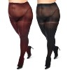 Memoi Women's Curvy 2 Pair Pack Solid Control Top Tights - 3 of 4