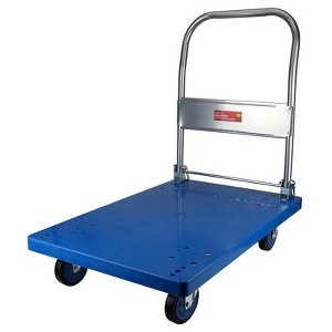 TOBILI Folding flatbed cart, trailer, handcart, small trolley, cargo handling cart, household lightweight hand-pulled cart, silent and portable - 1 of 4