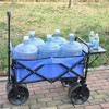SKRAN Beach Wagon Folding cart Camping cart Tools Shopping Fishing cart with Extra Wide All-Terrain Wheels,with Plastic Table,Bearing 150 pounds - 2 of 4