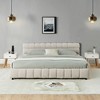 NicBex California King Size Wooden Bed Frame with Chenille Upholstered Headboard,Modern Platform Bed,No Box Spring Needed - 3 of 4