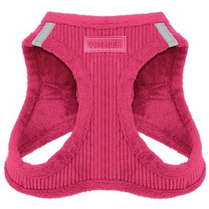 Voyager Step-In Plush Dog Harness for Small and Medium Dogs, Corduroy Plush, Fuchsia, XS - 1 of 4