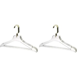 YBM Home Quality Acrylic Clear Coat Hangers with Bar, Pack of 6 - 1 of 4