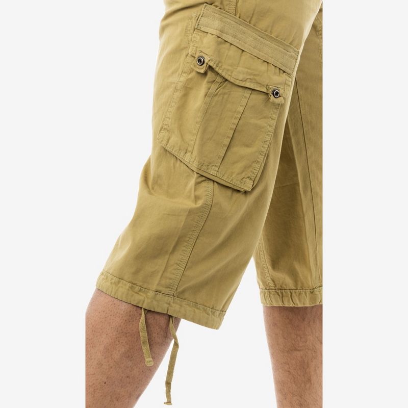 X RAY Men’s Belted 18 Inch Below Knee Long Cargo Shorts, 4 of 5