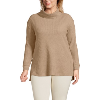 Lands' End Women's Long Sleeve Waffle Cowl Neck Tunic