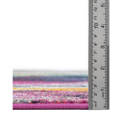 Chromatic Sunset Multicolor Abstract 4' x 6' Synthetic Area Rug