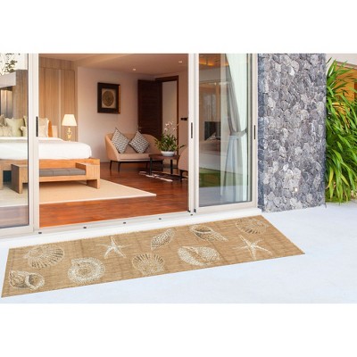 Coastal Charm Sand Synthetic 24" Stain-Resistant Rug