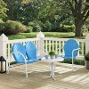 Griffith 3pc Outdoor Conversation Set with Loveseat, Arm Chair & Accent Table - Sky Blue - Crosley - 4 of 4