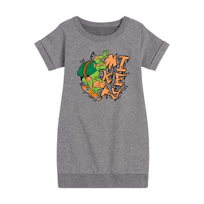 - Teenage Mutant Ninja Turtles - Mikey Graphic Short Sleeve Fleece Dress