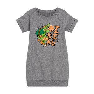 - Teenage Mutant Ninja Turtles - Mikey Graphic Short Sleeve Fleece Dress - 1 of 4
