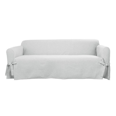 Farmhouse Basketweave Sofa Slipcover Gray Sure Fit