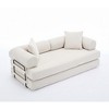 78.5" Corduroy Folding Convertible 3-Seater Sofa with Sleeper & DIY Modular Design - 2 of 4