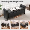 Storage Bed Bench, Faux Leather Upholstered Ottoman Foot Rest with Rolled Arms - 4 of 4
