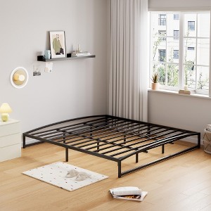 Low Bed Frame King Size - 10 Inch Heavy Duty Metal Platform King Bed Frame Low Profile, Mattress Foundation, No Box Spring Needed, Noise-Free, - 1 of 4