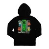Minecraft Characters Surrounding Creeper Long Sleeve Boy's Black Zip Hoodie - 2 of 3