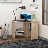 HOMCOM Corner Computer Desk with Storage Shelf, Writing Table Study Workstation for Home Office - 3 of 4