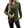Coolmee Women's Velvet Button Down Shirts Boyfriend Long Sleeve Blouses Tops - 2 of 4