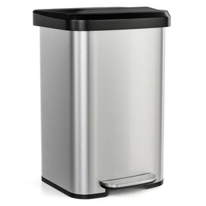 LunaLulink silver 13.2 Gallon Step Trash Can with Soft Close Lid and Deodorizer Compartment - 1 of 4