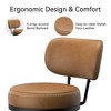 Vipbear Bar Stools Set of 2, Faux Leather 26" H Swivel Counter Height Barstools with Back, Mid Century Modern Bar Stools with Stylish Stitching, Black - 3 of 4