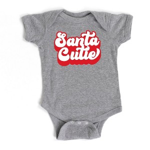 The Juniper Shop Santa Cutie Baby Bodysuit - 12 Month - Heather Grey - 1 of 2