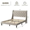 Bed Frame with Charging Station and Wingback Headboard - 2 of 4