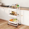 SKONYON 3 Tier Rolling Cart Utility Cart with Lockable Wheels Rolling Metal Storage Easy Move - 4 of 4