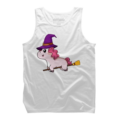 Men's Design By Humans Witch Unicorn Halloween T Shirt By thebeardstudio Tank Top