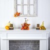 Nearly Natural 12-in Fall Maple Leaves, Berries and Pumpkin Autumn Harvest Candle Holder - 4 of 4