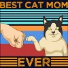 Junior's Design By Humans Best Cat Mom Ever Retro Stripes By shirtpublic T-Shirt - 2 of 2