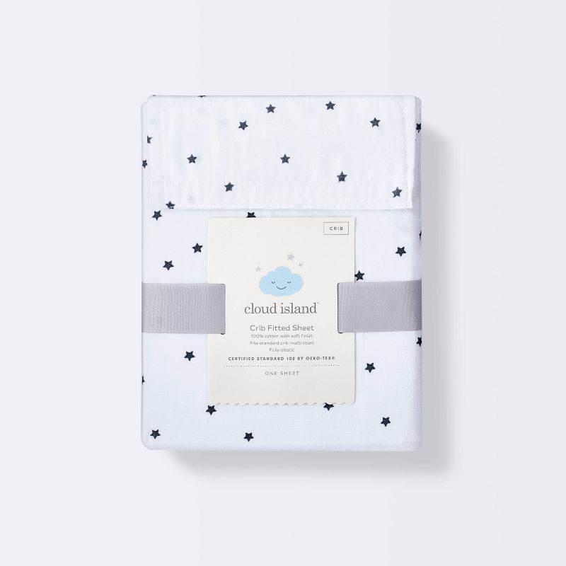 Baby Fitted Sheet - Cloud Island&#8482; White Gray, 6 of 7