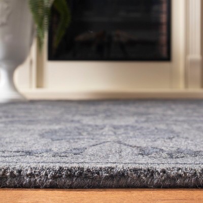 Handmade Gray Wool Persian Floral 4' x 6' Area Rug