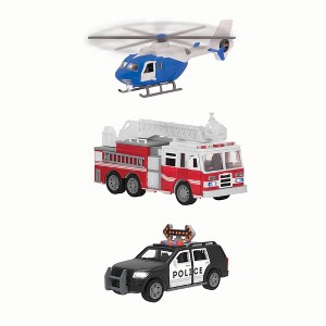 DRIVEN by Battat – Small Toy Emergency Vehicle Set – Micro Rescue Fleet - 3 pk - 1 of 4