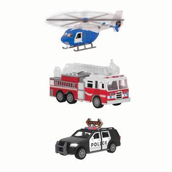 DRIVEN by Battat – Small Toy Emergency Vehicle Set – Micro Rescue Fleet - 3 pk